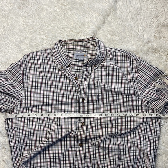 Carhartt Men's Relaxed Fit Lightweight Short Sleeve Plaid Shirt - Picture 4 of 8